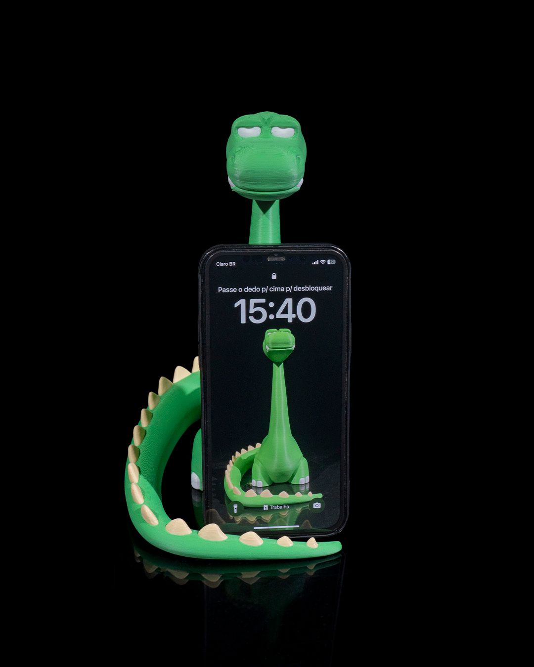 Standing dino phone stand