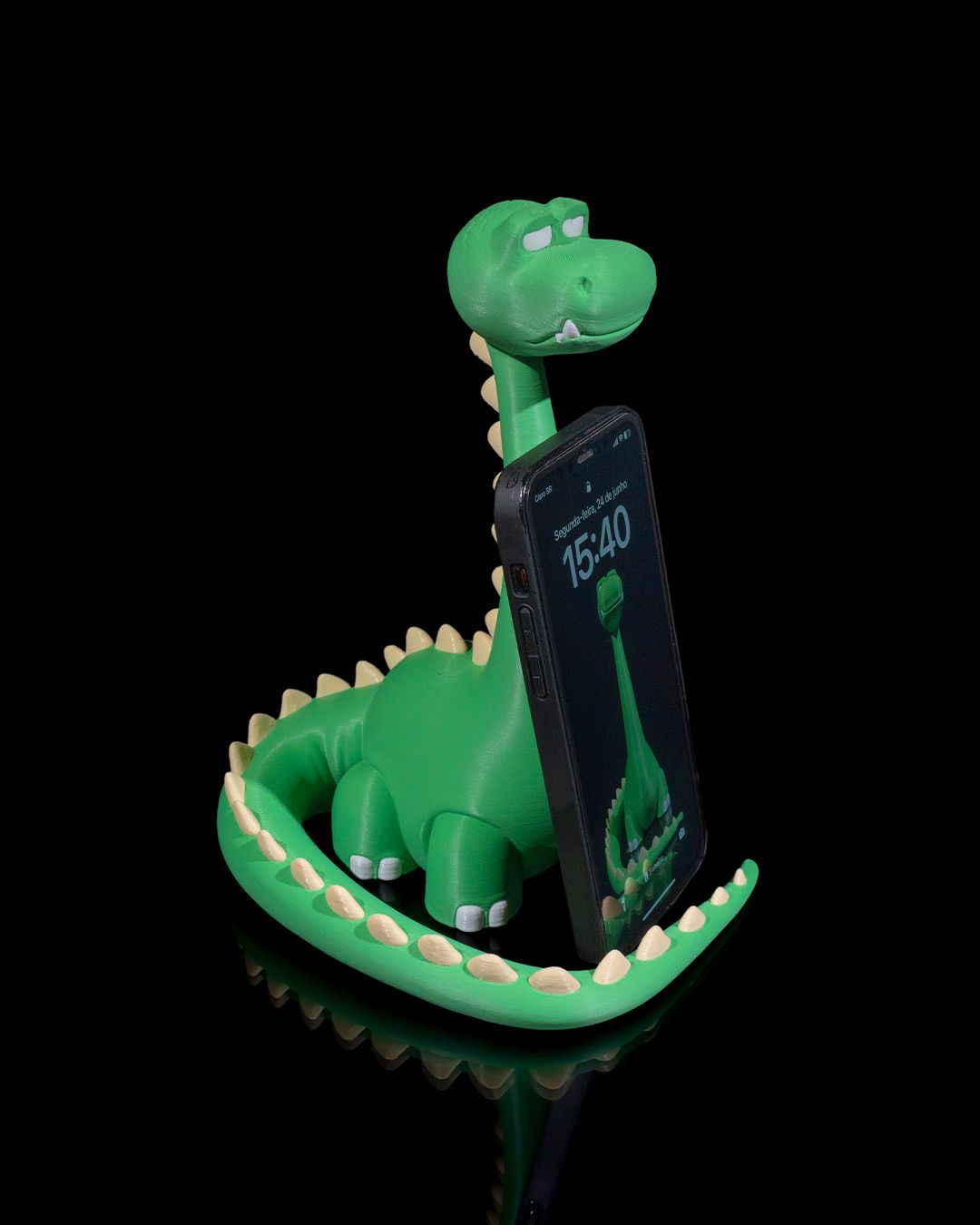 Standing dino phone stand