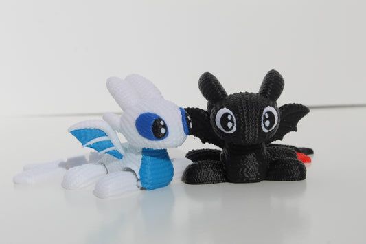 Crochet Toothless & Light Fury Dragon Duo