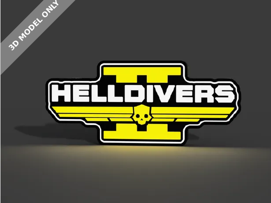 Helldivers Logo Lightbox LED Lamp preview
